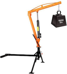 Telescopic Crane Pickup Truck Tripod Support 360-degree Swivel 450 Kg Capacity Hydraulic Jack Manual Winch Folding Arm