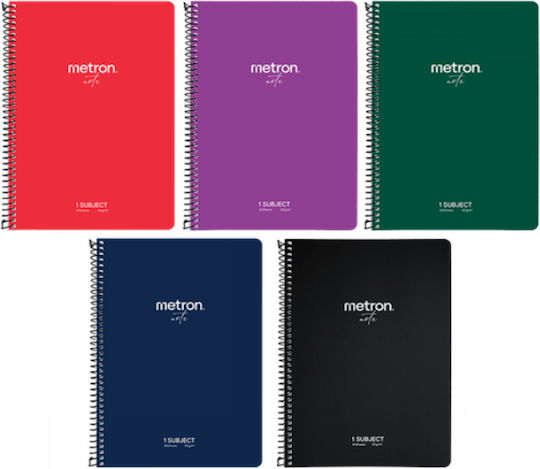 Metron Spiral Ruled Notebook A4 40 Paper Sheets Various Colours