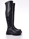 Leather Women's Over the Knee Boots Black