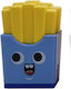 Mathv Anspitzer & Radierer 2 1 Sharpener & Eraser French Fries 4 Farben Blau
