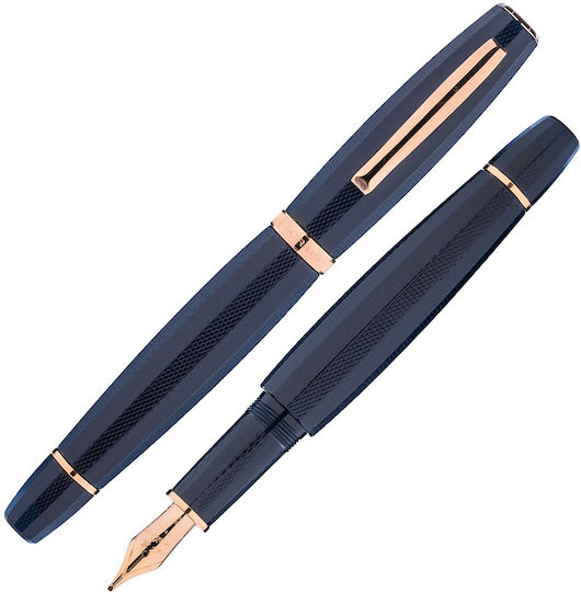 Scribo Stilou Medium 6.5mm Albastru Cu Cerneală Roz