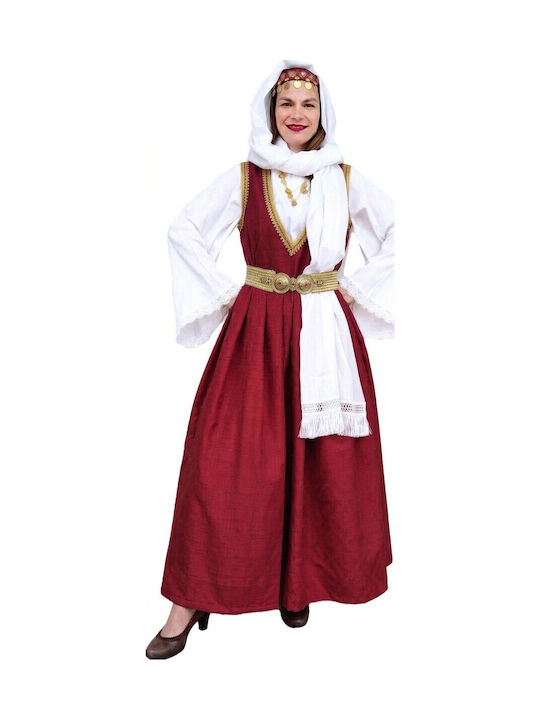 Traditional Aegean Islands Costume with 3 Rows Necklace with 45 Coins