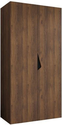 Hartford 618 Doppeltür Kleiderschrank mit Spiegel Schwarz 100x52x202cm