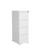 Office Storage Drawer Sider Metal with Lock White 45.6x62x134cm