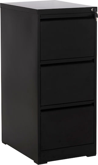 Büroaufbewahrungsschublade Sider Metallisch Schwarz 45,5x62x103,5cm