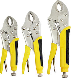 Set 3 Locking Pliers 150 180 225 Mm Rolson