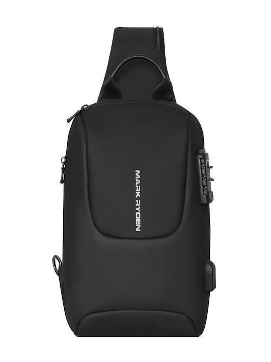 Geantă De Umăr Și Piept Mark Ryden Sistem Tsa Anti-furt Material Oxford Impermeabil Port Usb Compatibil Cu Tabletă De 9.7" Capacitate 8.5l Curea Simplă Unisex Culoare Neagră