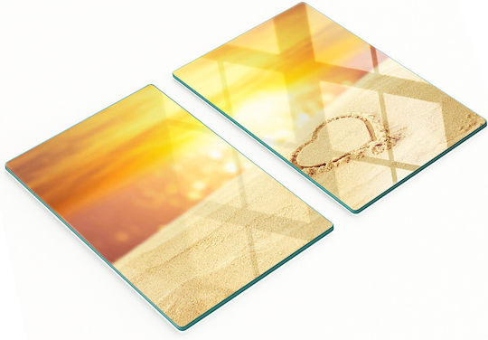 Tulup Schneidebretter Set Glas Gelb 52x40cm 2 Stück