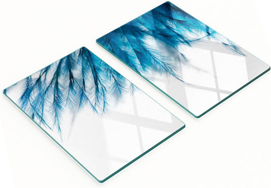Tulup Schneidebretter Glas Blau 52x40cm 2 Stück