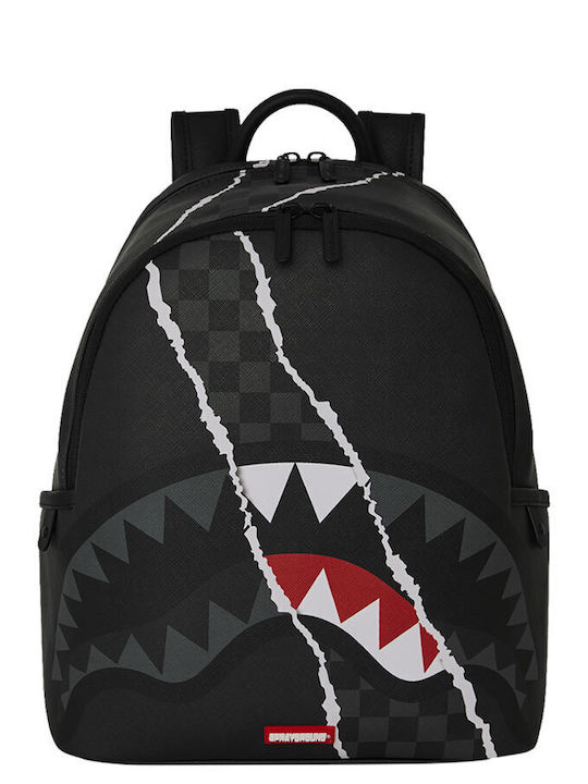 Sprayground Schulranzen Rucksack für Junior High-High School CENTER RIP REVEALING Grau Check Savage