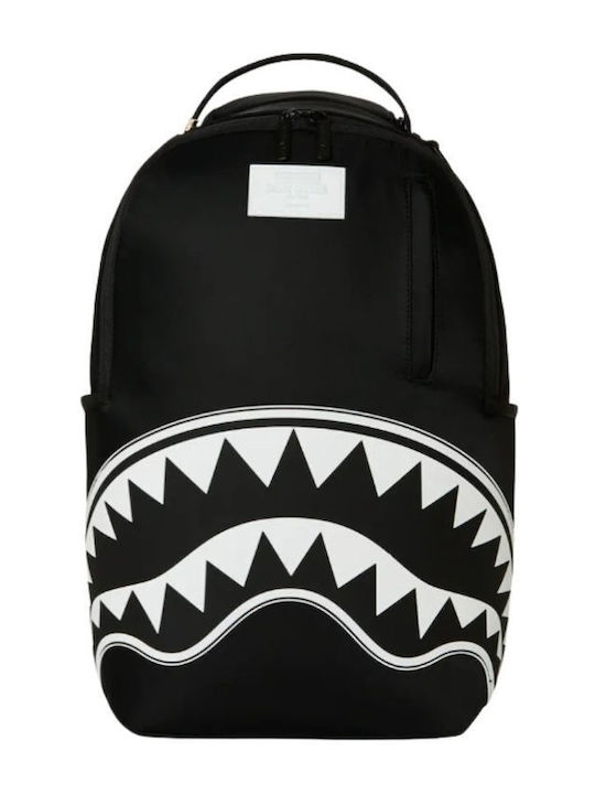 Sprayground School Backpack Junior High-High School Backpacks SHARK CENTRAL White Stencil Shark Black Nylon