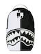 Sprayground Schulranzen Rucksack für Junior High-High School Shark Central Schwarz Weiß Stencil