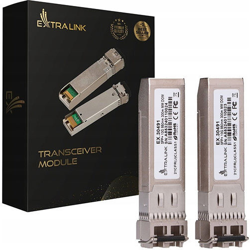 Extralink Transceiver Sfp+ Modul 10g 2 Piese 10gbps 850nm 300m Multimod Ex.30491