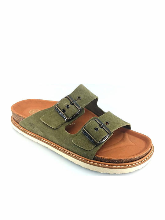 Genuins Anatomisch Grüne Flache Sandalen für Damen