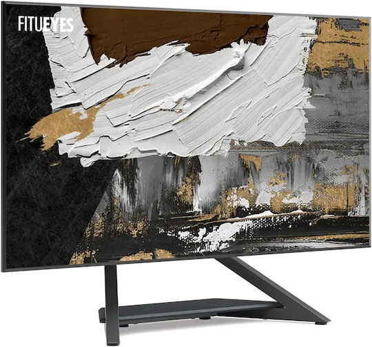 Fitueyes Eiffel V2 Tt88 Black Desktop Floor TV Stand 55"-88" Adjustable Height