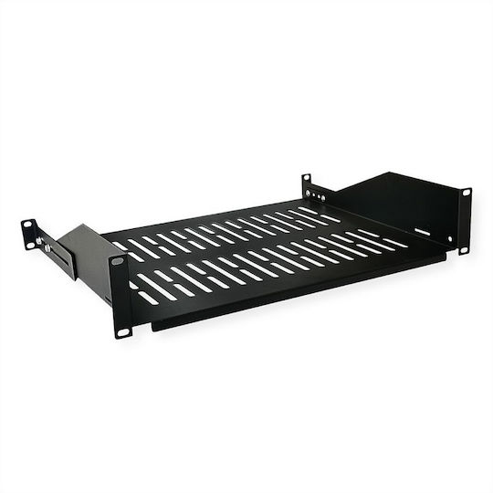 Рафт 2U За Rack Дълбочина 60см 25кг L= 35 00см+Конзоли RAL9005