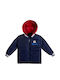 Waterproof Kids Casual Jacket Short with Lining & Hood Navy Blue