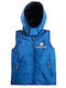 Kids Casual Sleeveless Short Double Sided Hooded Jacket Blue