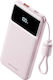 Vention XGY39 Външна батерия 10000mAh 22.5W с USB-A порт и USB-C порт Power Delivery / Бързо зареждане Розов