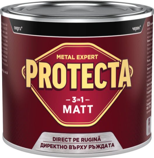 Protecta 3-в-1 Цвят за Метал Черен Метален Ръжда Конвертор Матово Покритие 0.5л Бял