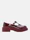 Damen Ballerinas Spitz zulaufend in Burgundisch Farbe