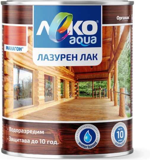 Leko Aqua Лак За Импрегниране На Дърво Водна Основа С Блестящ Финиш 0.7л Махагон