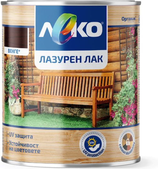 Leko Лак За Дърво Азур Алкидна Основa Блестящо Покритие 0.65л Венге