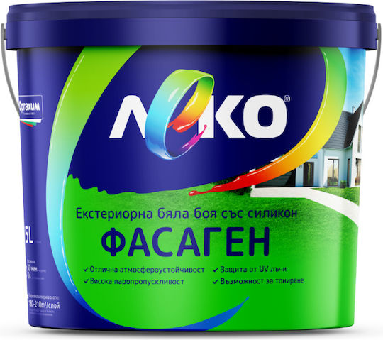 Leko Facade Paint Fasagen Matte 3l White