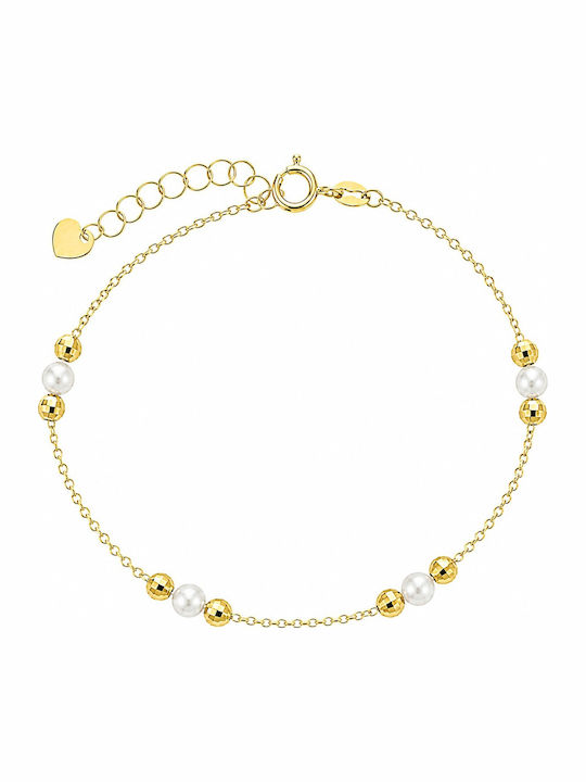 Senzio Belibasakis Women's Gold 14K Chain Bracelet with Pearls
