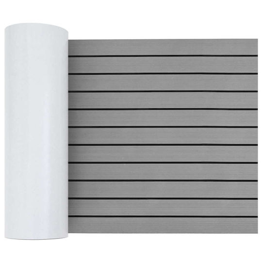 vidaXL Boat Mat Striped Soft Grey Black 240 x 60 cm EVA