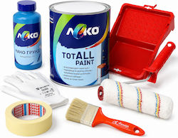 Kit Universal De Vopsire Până La 30 M² Leko Total Room Refresh 30 Vopsea Interioară Nuanță Opal Grund Accesorii