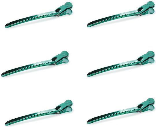 Hair Clips 6 Pieces Bifull Metal Green 9.4cm