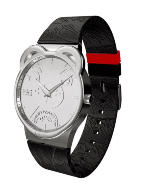 Sprayground Men's Battery Watch with Black Rubber Strap Sprayground Men's Battery Watch with Black Rubber Strap