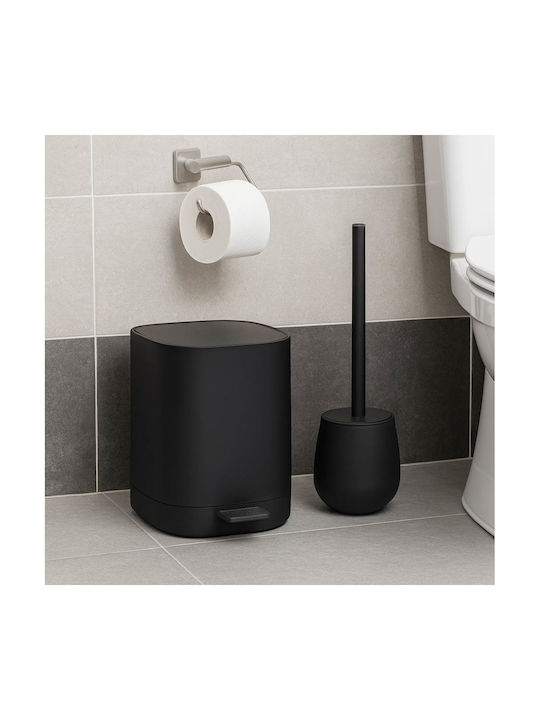 Set de accesorii pentru baie din sticlă negru 2 buc