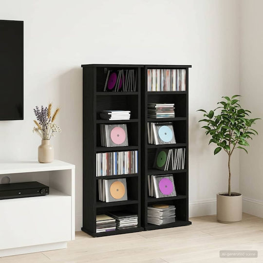 Vidaxl Ντουλάπα Cd 2 Τεμ Μαύρη Δρυς 60x17x92cm