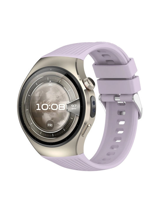 Bizon Curea Silicon T Compatibilă cu Huawei Watch 5 42mm Violet