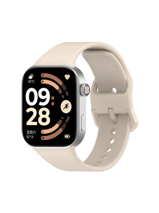 Bizonmobile Silicone Strap Compatible Xiaomi Redmi Watch 6 5 4 Smart Band 10 Pro 9 Pro 8 Pro Beige