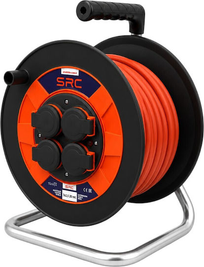 Verlängerungskabel Rolle 3 x 2.5 Mm² 20 M 4 Steckdosen Ergonomischer Tragegriff Cobi Smart