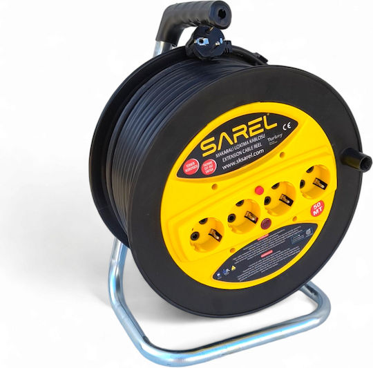 Extension Reel Drum 3x2.5 Mm² 50 M 4 Sockets Overload Protection Ergonomic Carrying Handle Gablen Cobi Smart