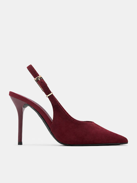 Luigi Pointed Toe Heels with High Burgundy Heel