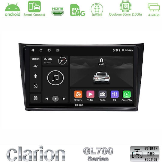 Clarion Ηχοσύστημα Αυτοκινήτου για Volvo XC 90 2006-2014 (Bluetooth/USB/WiFi/GPS/Apple-Carplay/Android-Auto) με Οθόνη Αφής 10"
