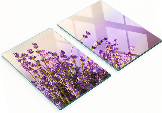 Tulup Schneidebrett Set Glas Lila 52x40cm 2 Stück