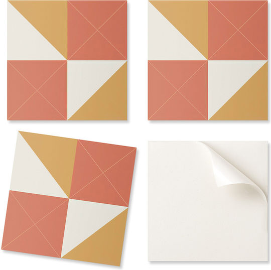 Set Wandsticker Geometrischer Kacheln Warme Töne 4x50x50 cm
