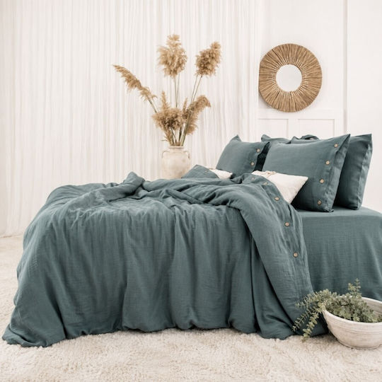 Şaheser Set Huse Pentru Pilote Dublu 200x220cm Verde Vetro