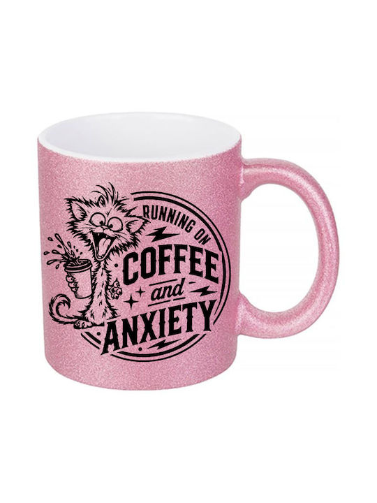 Digital Place Glitter Pink Running On Coffee An...