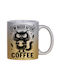 Digital Place Glitter Gold Silver I'm Nicer After Coffee White Ceramic Mug 330ml