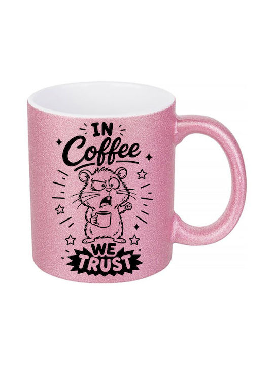 Digital Place Glitter Pink In Coffee We Trust C...