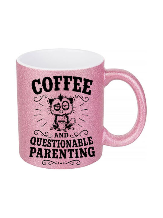 Digital Place Glitter Pink Coffee And Questiona...