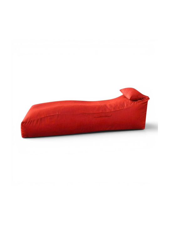 Multifunctional Bean Bag Chair Sunbed Waterproof Logo Red 170x70x55cm