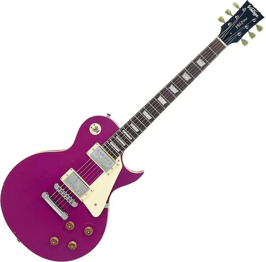 Vintage V100pu0011 Proshop Einzigartige Elektrische Gitarre Leicht Abgenutzt Magenta
